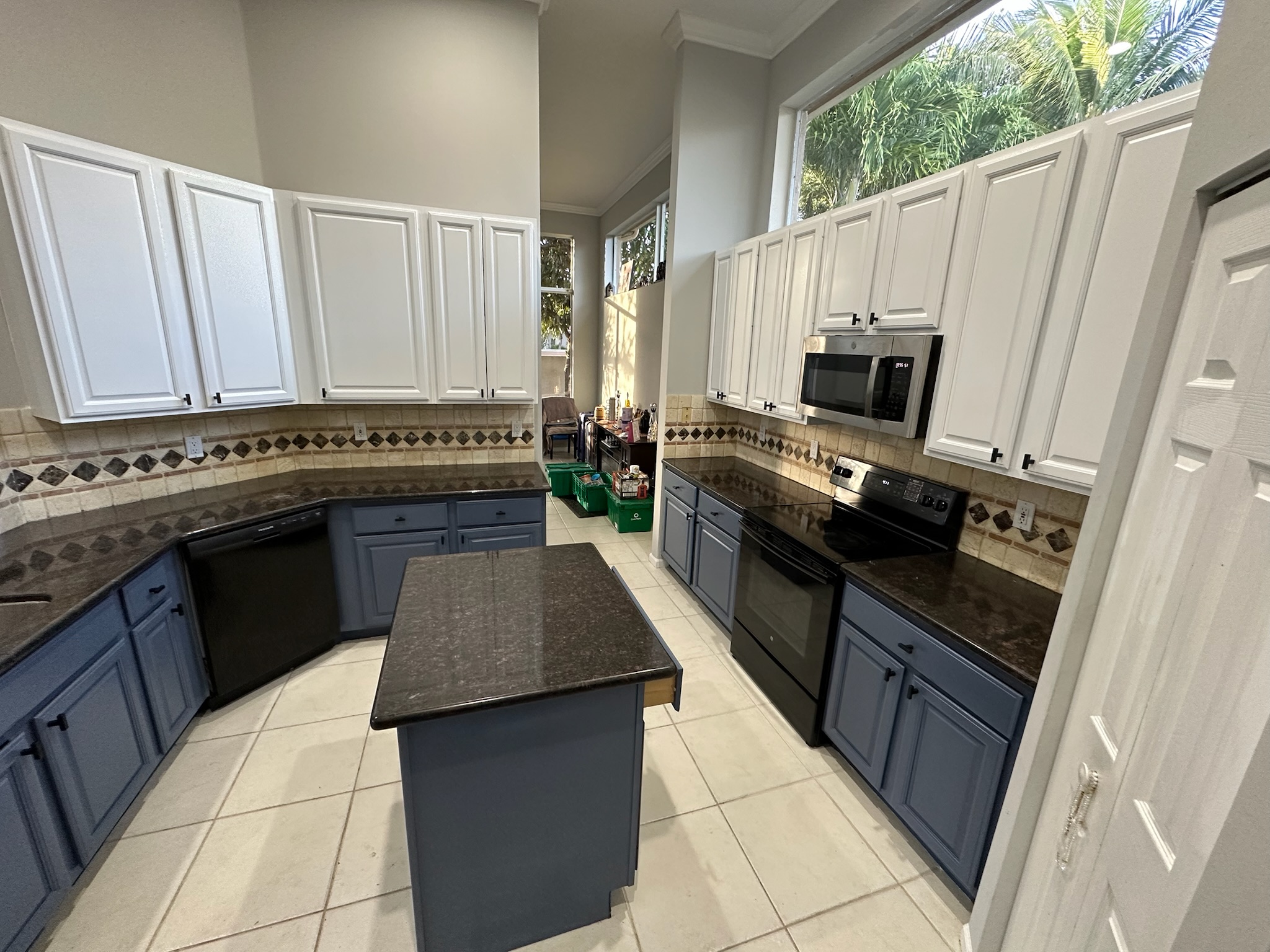 Kitchen after on-site cabinet refinishing