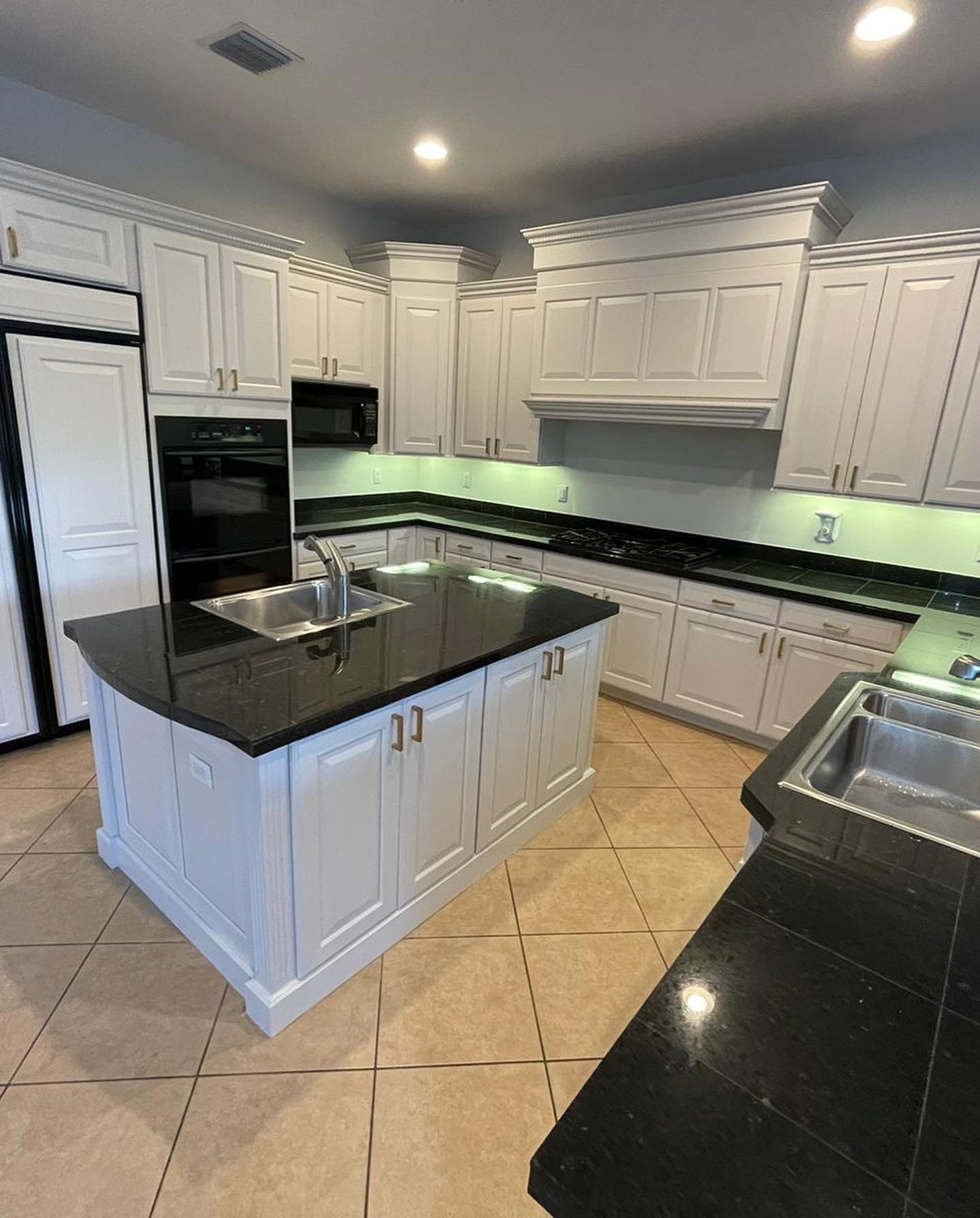 Bathroom cabinets after refinishing