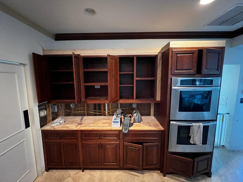 Original cabinets and hardware before painting