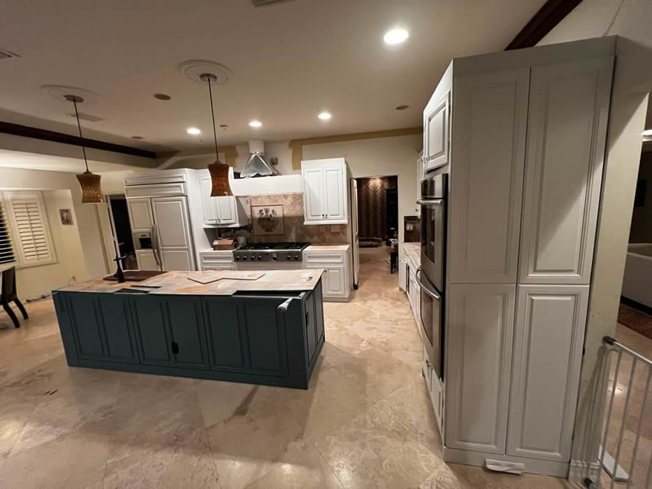 Kitchen cabinets after a two-day repaint